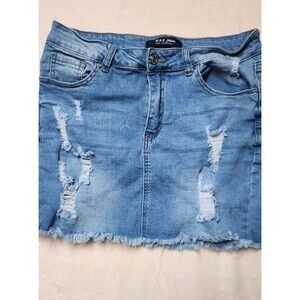 Wax Jean Mini Demin Skirt Women's   Size Sz Large